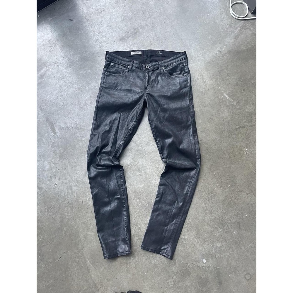 Model Off Duty Black Shiny Denim Size 30 Skinny Jeans